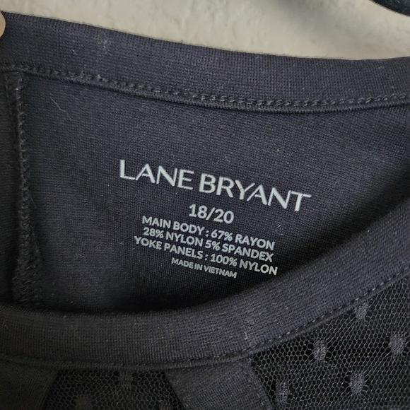 Lane Bryant Sheer Swiss Dot Black Long Sleeve Top Business Casual Minimalist 18 - Picture 9 of 9